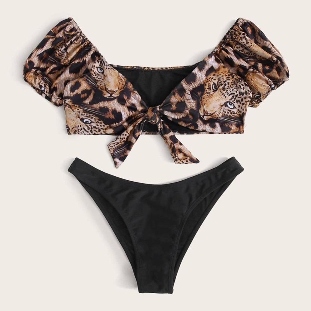 Leopard Bikini and Shorts Set - Picture 2 of 4